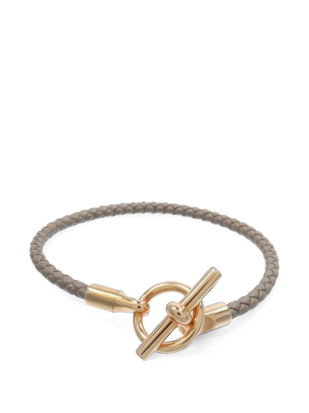 Hermès Pre-Owned Glenan braided-leather bracelet - Oro