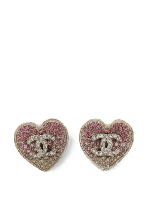 CHANEL Pre-Owned CC heart earrings