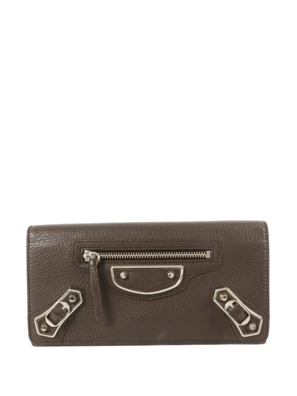 Balenciaga Pre-Owned longe studded leather wallet - Marrone