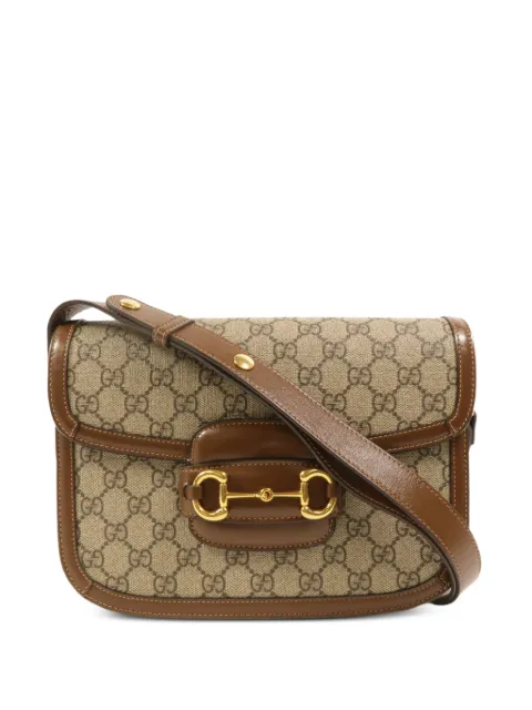 Gucci Pre-Owned сумка на плечо 1955 GG Horsebit Supreme среднего размера