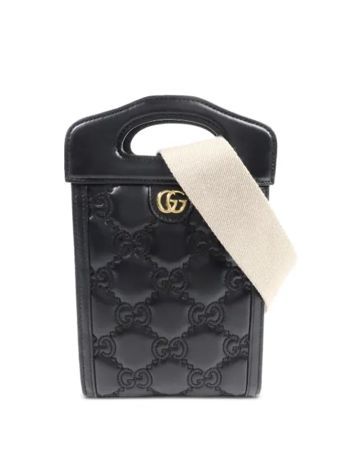 Gucci Pre-Owned bolsa de hombro de piel de becerro en matelasse con logo GG