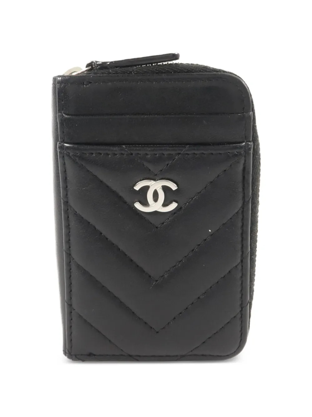 CHANEL Pre-Owned ココマーク シェブロンキルティング カードケース | ブラック | Image 1