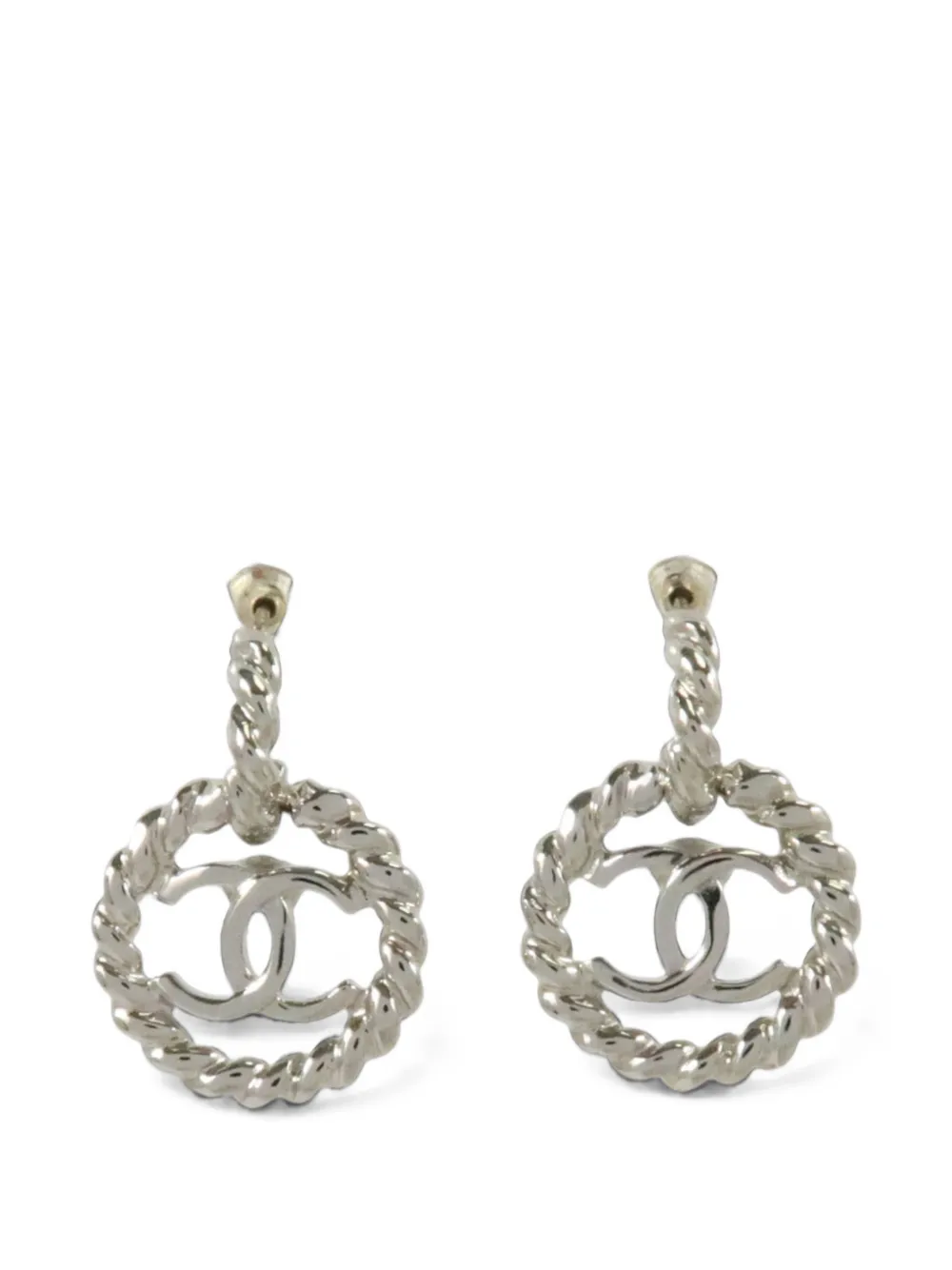 CHANEL Pre-Owned CC rope-detail earrings - Argento