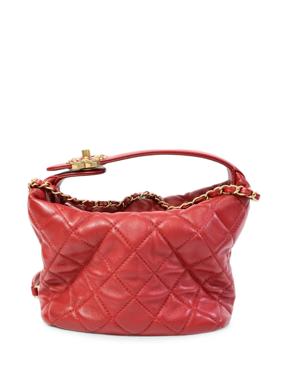 CHANEL Pre-Owned Perfect Meeting CC quilted turn-lock mini bag - Rosso