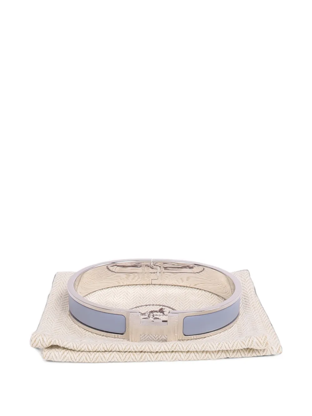 Pre-owned Hermes Clic H Bracelet In Silver