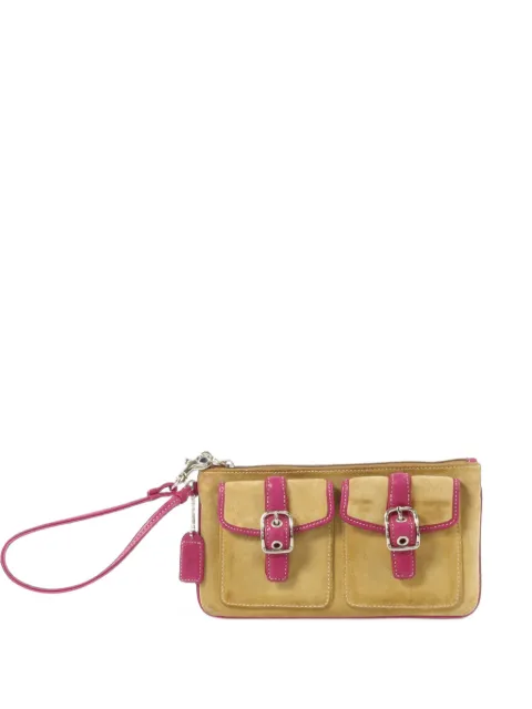 Coach Vintage buckle-detail suede clutch bag