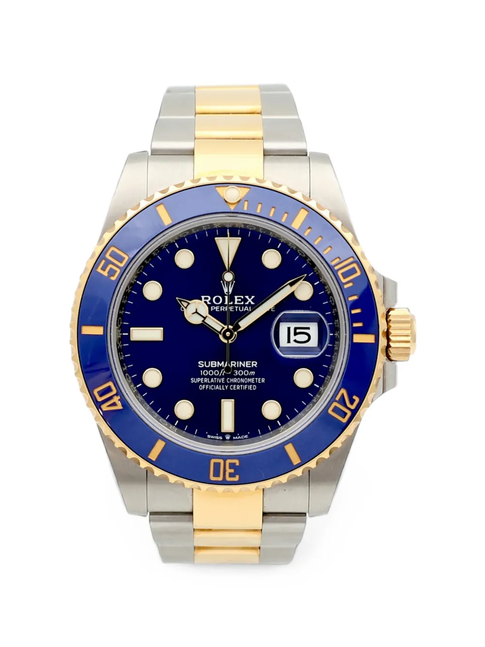 Pre-owned Rolex Submariner Date 41mm Watch In Blue