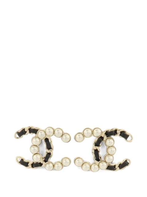 CHANEL Pre-Owned CC faux-pearl earrings