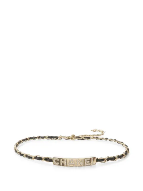 CHANEL Pre-Owned leather choker necklace