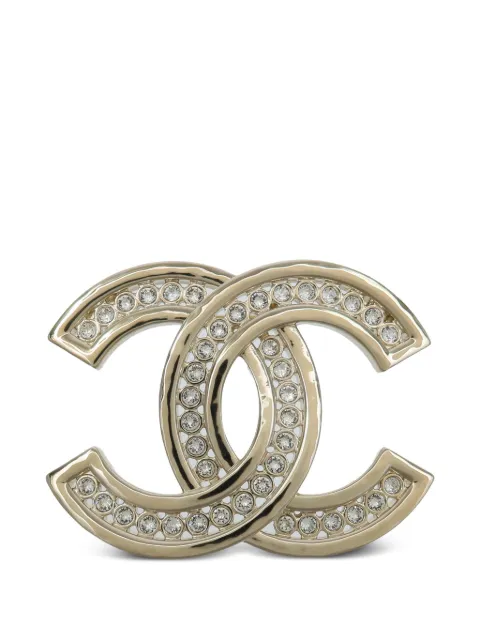 CHANEL Pre-Owned CC crystal-embellished brooch