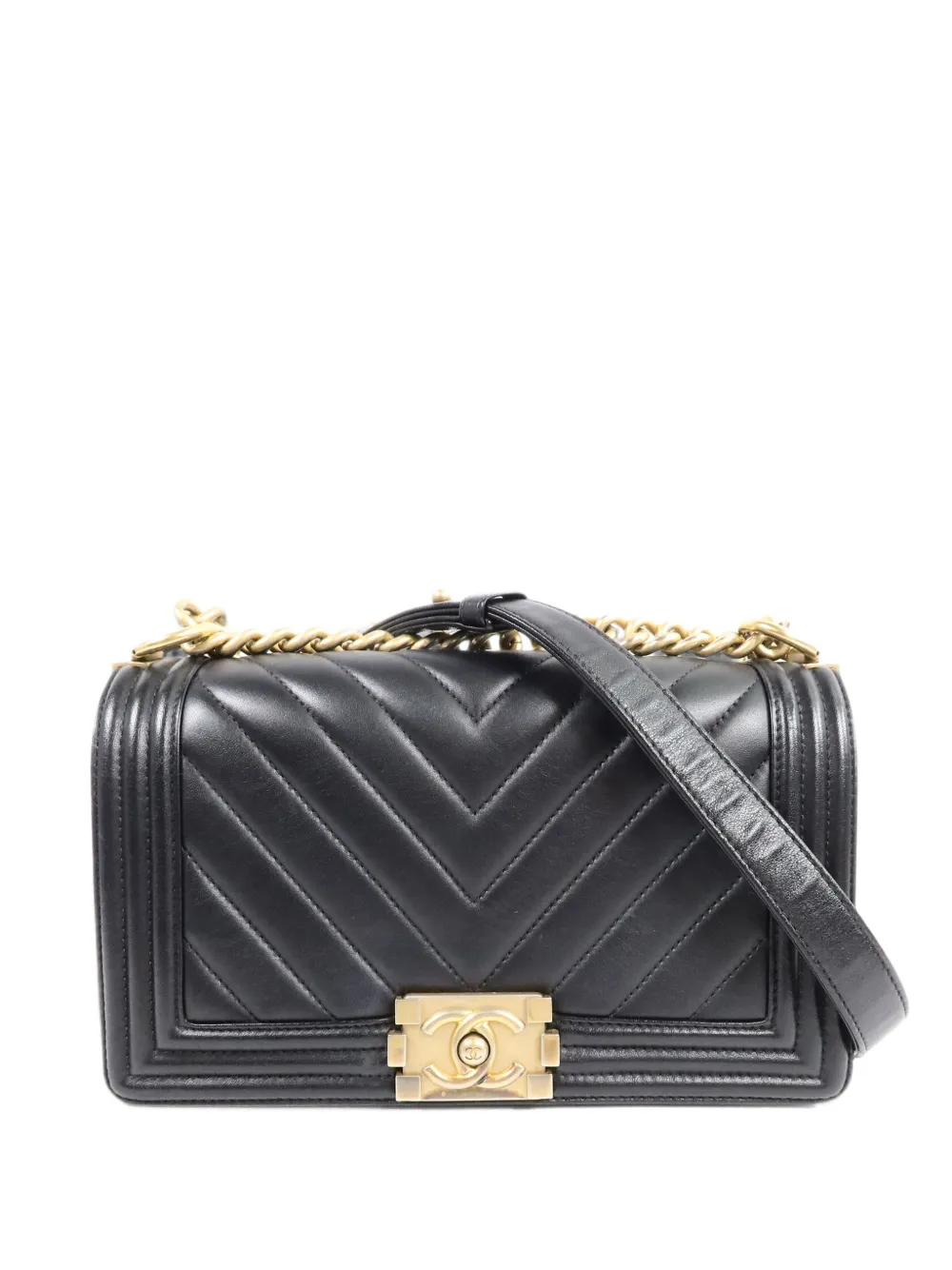 CHANEL Pre-Owned Boy 25 Chevron shoulder bag - Nero