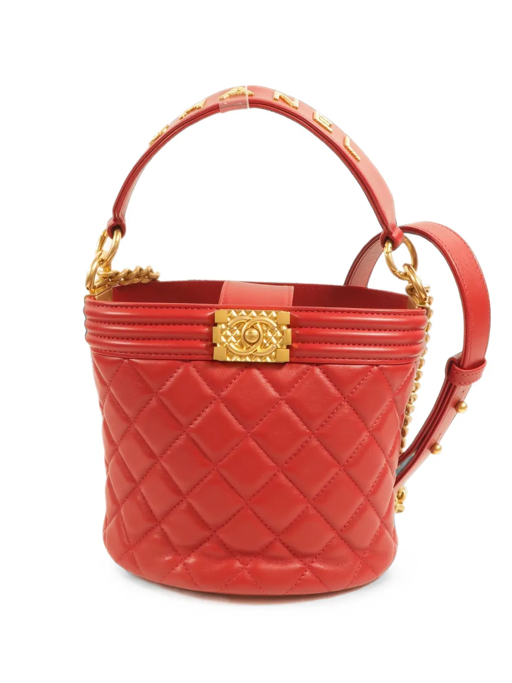 CHANEL Pre-Owned Boy leather tote bag - Rosso