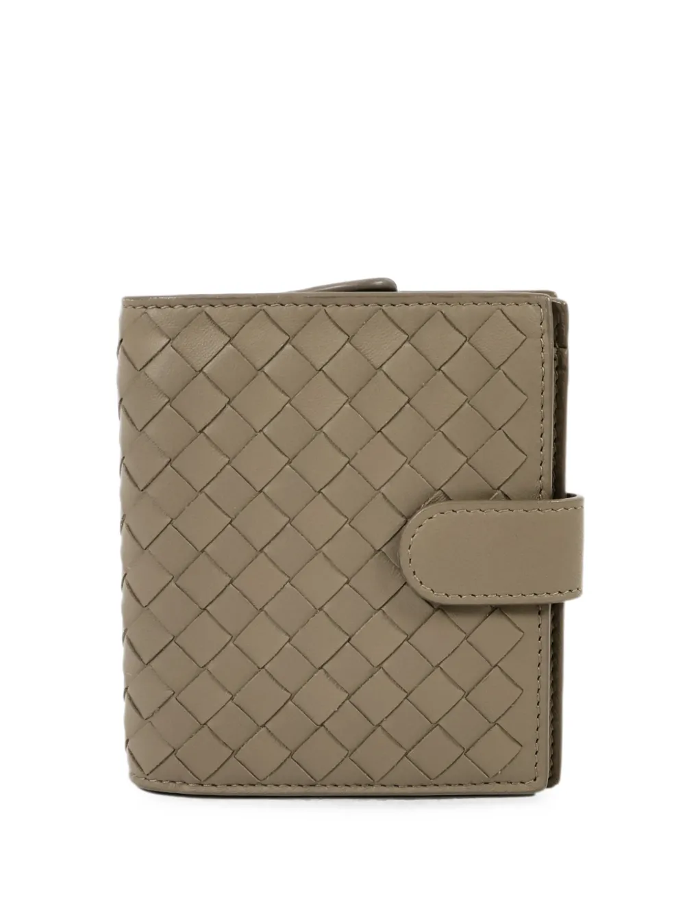 Pre-owned Bottega Veneta Intrecciato Leather Wallet In Grey