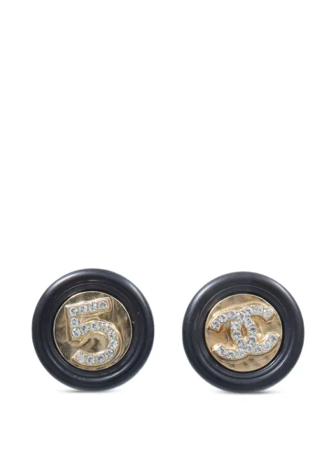 CHANEL Pre-Owned 2021 CC No. 5 stud button earrings