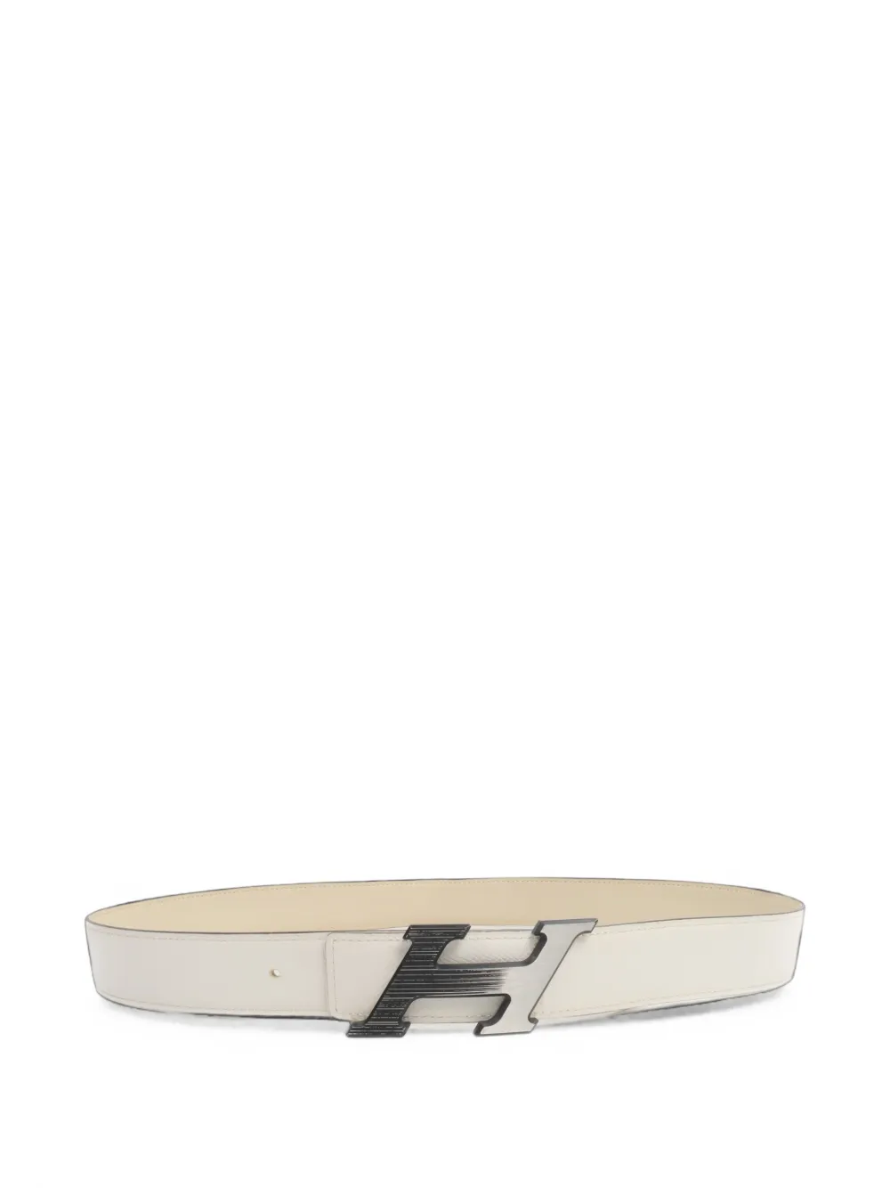 Pre-owned Hermes H Speed Belt In White