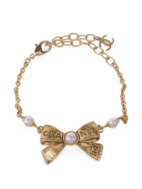CHANEL Pre-Owned bow-pendant bracelet