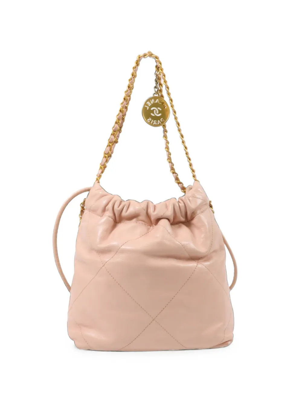 CHANEL Pre-Owned mini sac seau 22 à chaîne - Rose CHANEL Pre-Owned mini sac seau 22 à chaîne - Rose