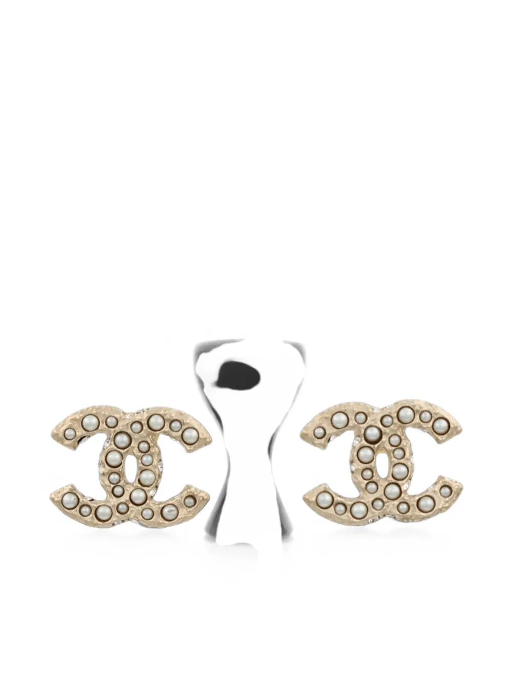CHANEL Pre-Owned boucles d'oreilles CC à perles
