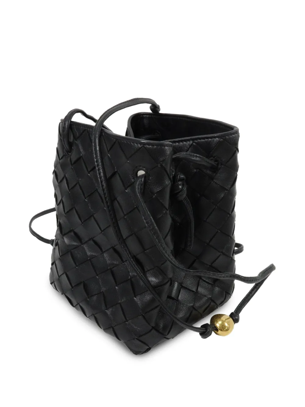 Bottega Veneta Pre-Owned Intrecciato Beuteltasche mit Kordelzug - Schwarz