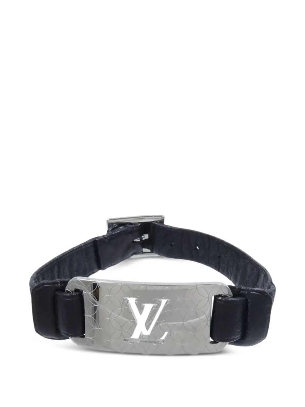 Louis Vuitton Pre-Owned bracelet LV en cuir - Argent Louis Vuitton Pre-Owned bracelet LV en cuir - Argent