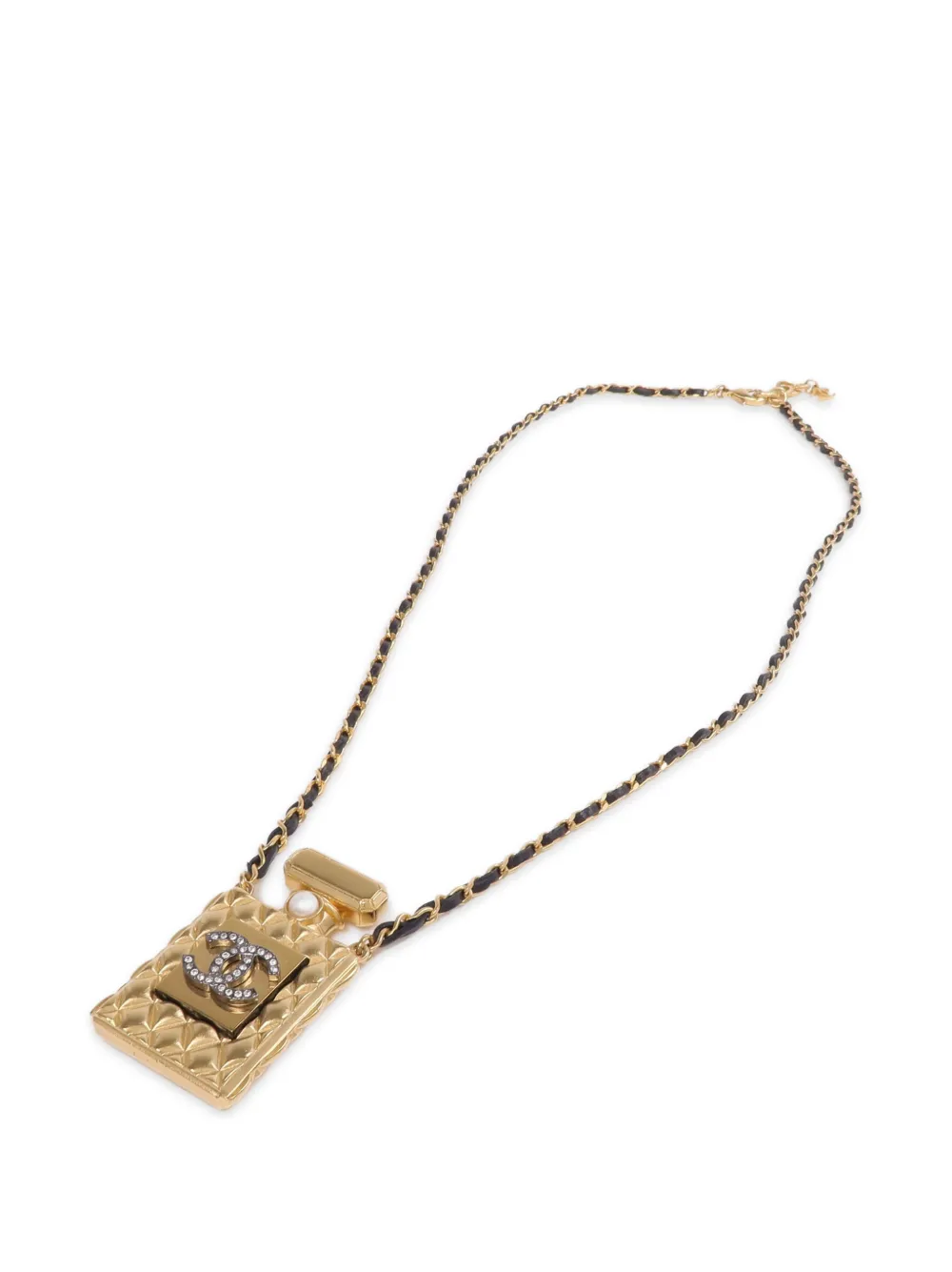 CHANEL Pre-Owned perfume bottle-pendant necklace - Oro