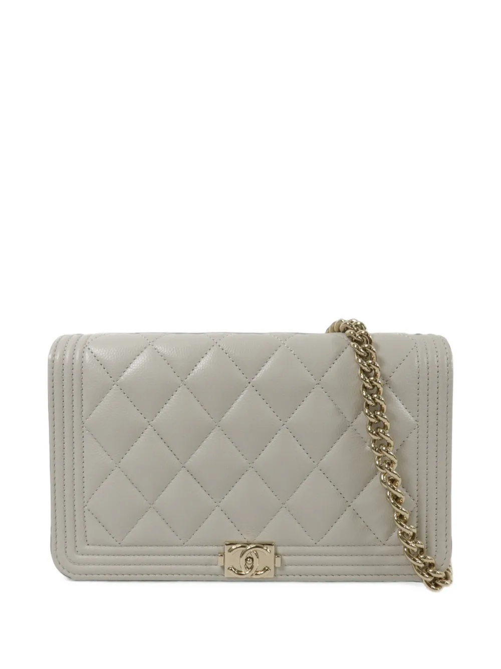 CHANEL Pre-Owned Woc Wallet quilted CC turn-lock shoulder bag - Grigio