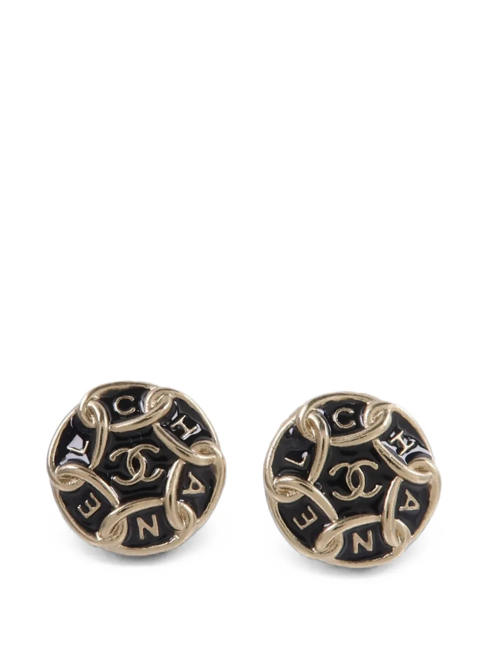 CHANEL Pre-Owned CC interlocking chain earrings - Oro