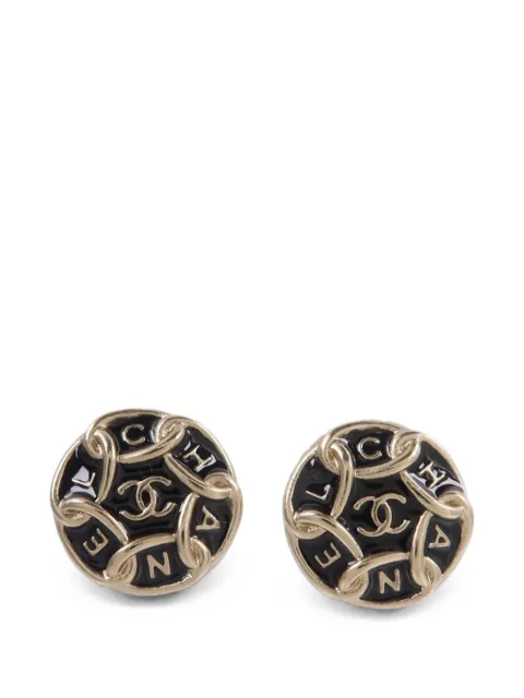 CHANEL Pre-Owned CC interlocking chain earrings
