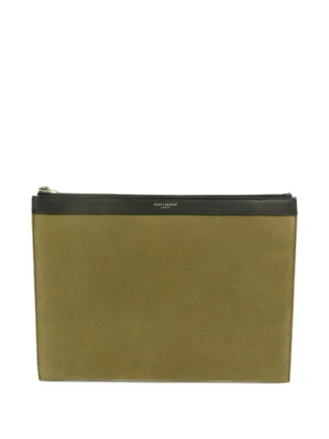 Saint Laurent Pre-Owned Canvas clutch bag