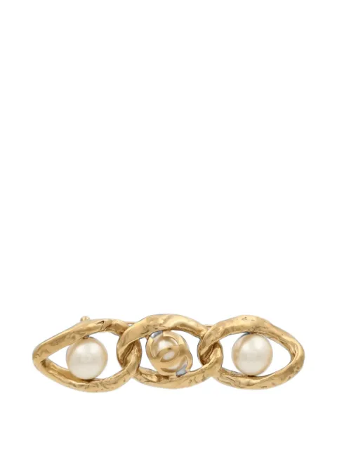 CHANEL Pre-Owned broche de eslabones entrelazados con logo CC