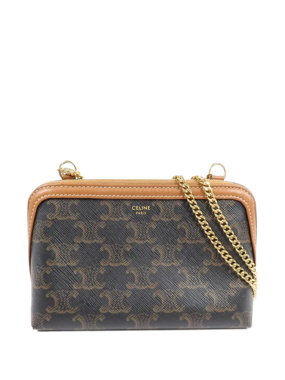 Celine Pre-Owned Triomphe clutch bag - Marrone