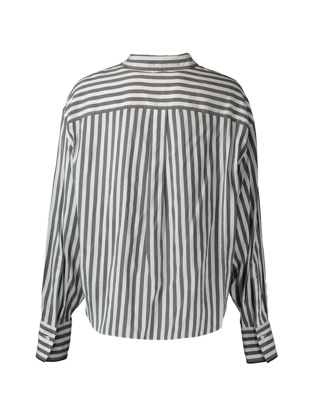 Brunello Cucinelli Ruimvallende blouse met brede streep Grijs