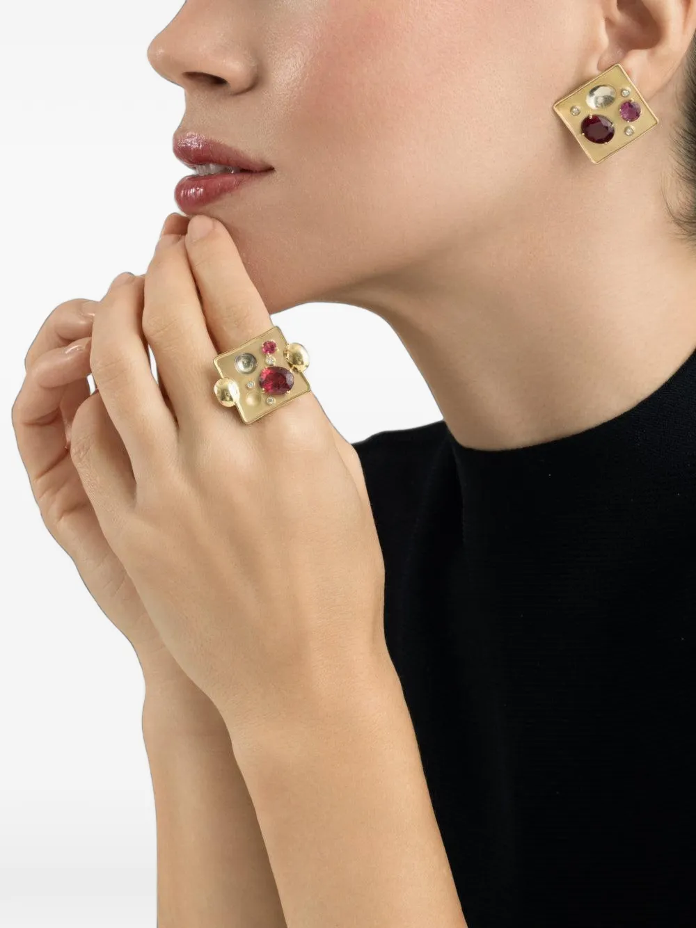 Carol Kauffmann tourmaline and diamond ring - Oro