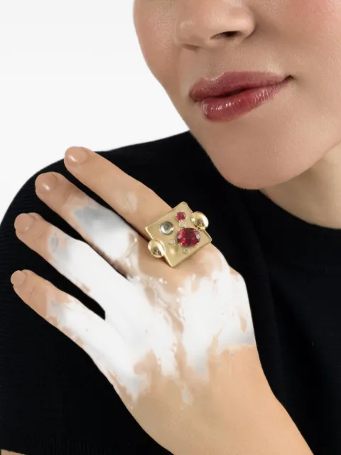 Carol Kauffmann tourmaline and diamond ring