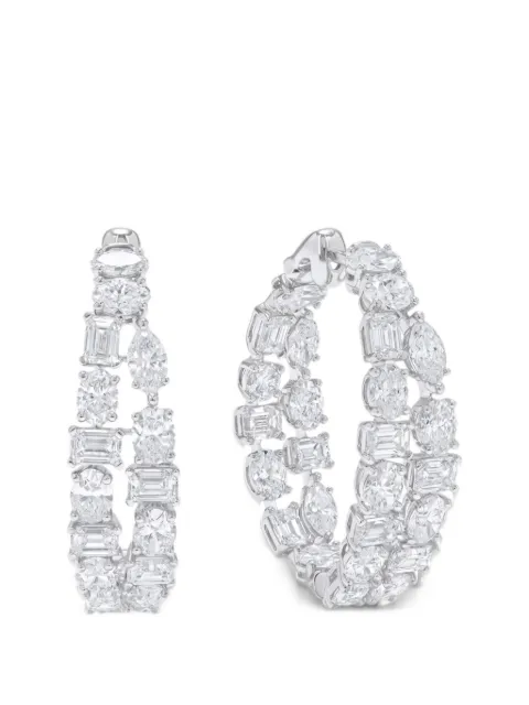 ARZANO diamond double-row hoop earrings