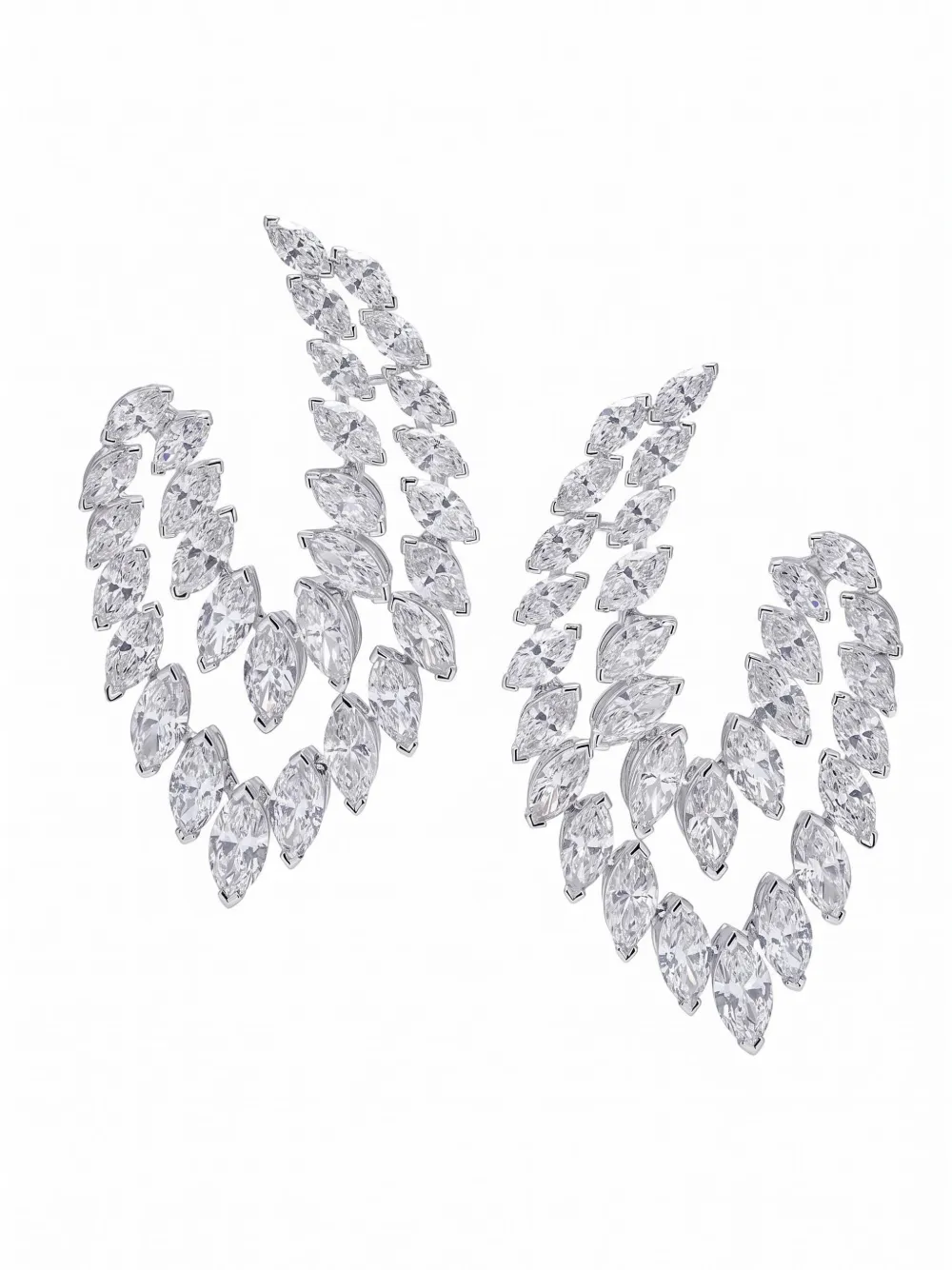 ARZANO embellished diamond drop earrings - Argento