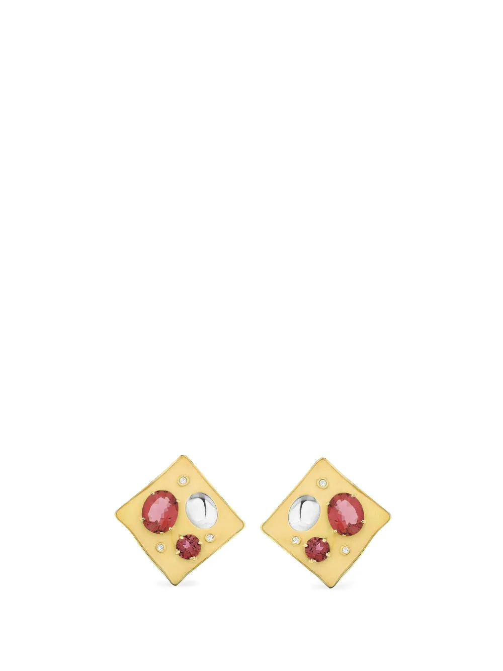 Carol Kauffmann tourmaline and diamond earrings - Oro