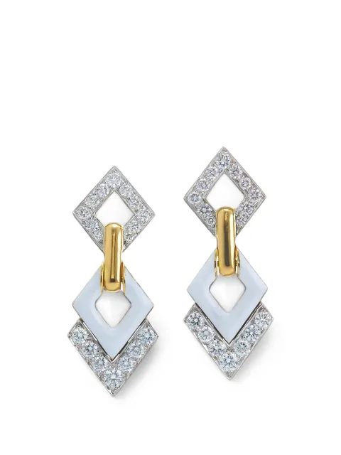 David Webb diamond enamel drop earrings
