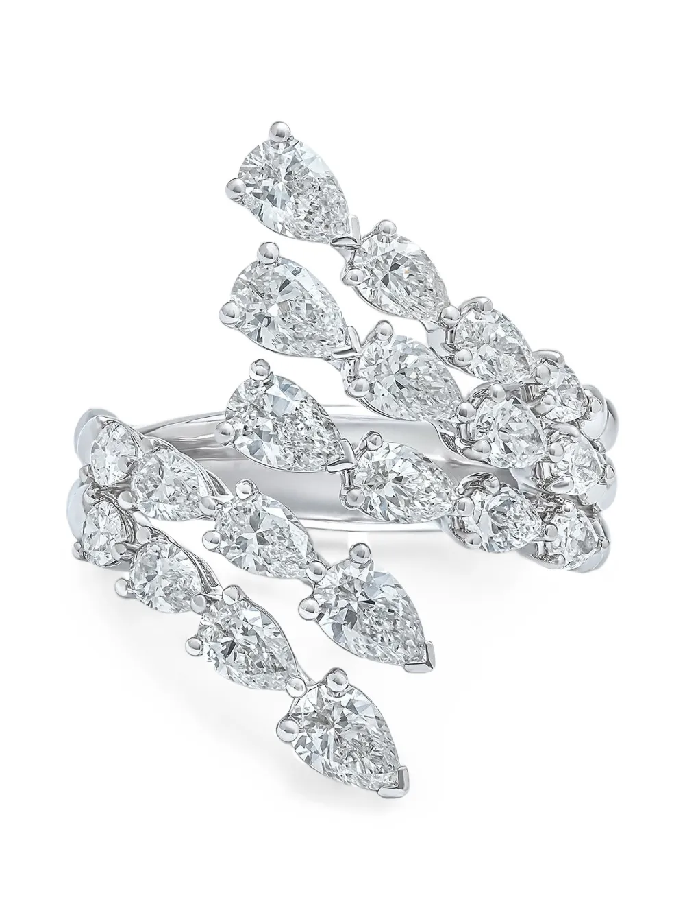 ARZANO diamond bypass ring - Argento