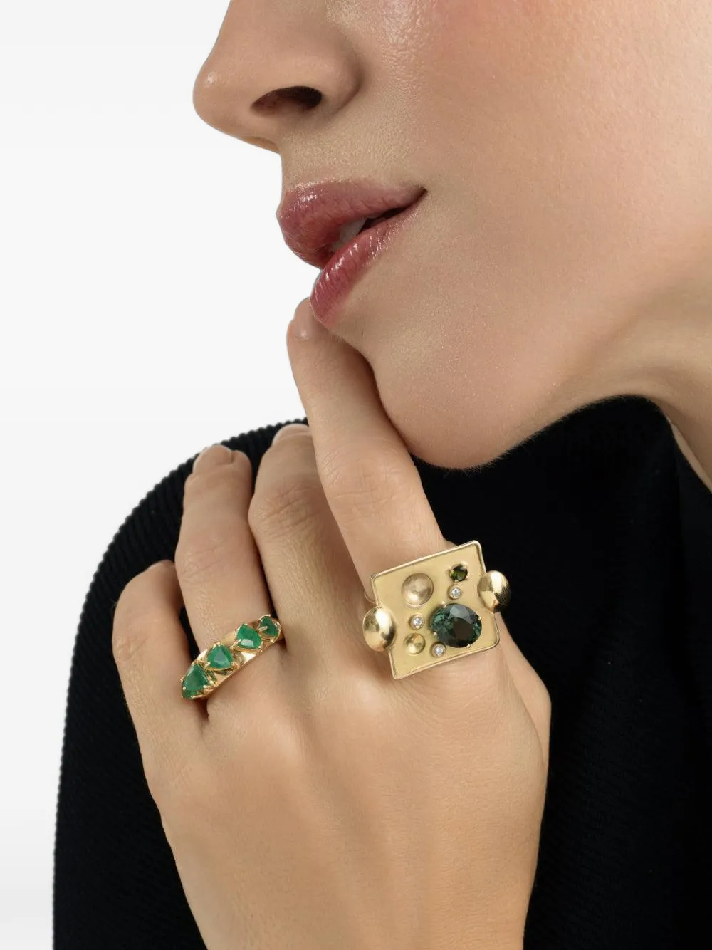 Carol Kauffmann Rocks Pedrita green tourmaline ring