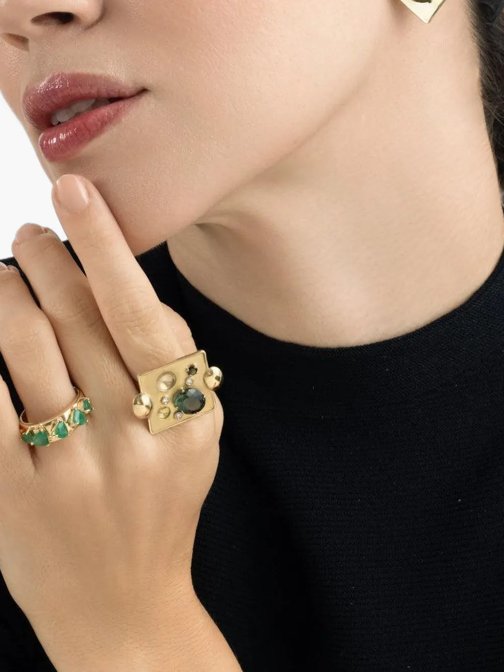 Carol Kauffmann Rocks Pedrita tourmaline and diamond earrings - Oro