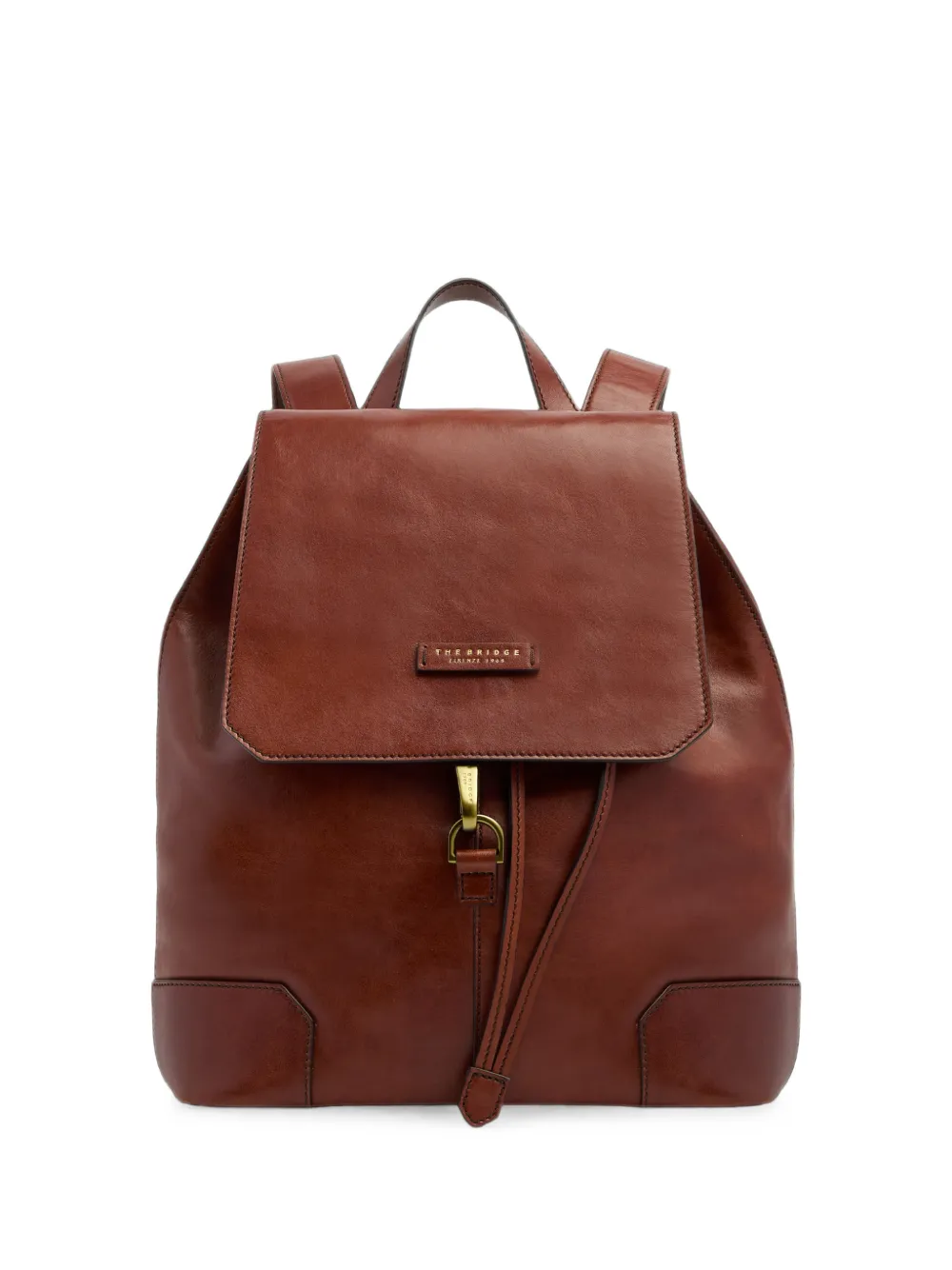 The Bridge flap-closure leather backpack - Marrone