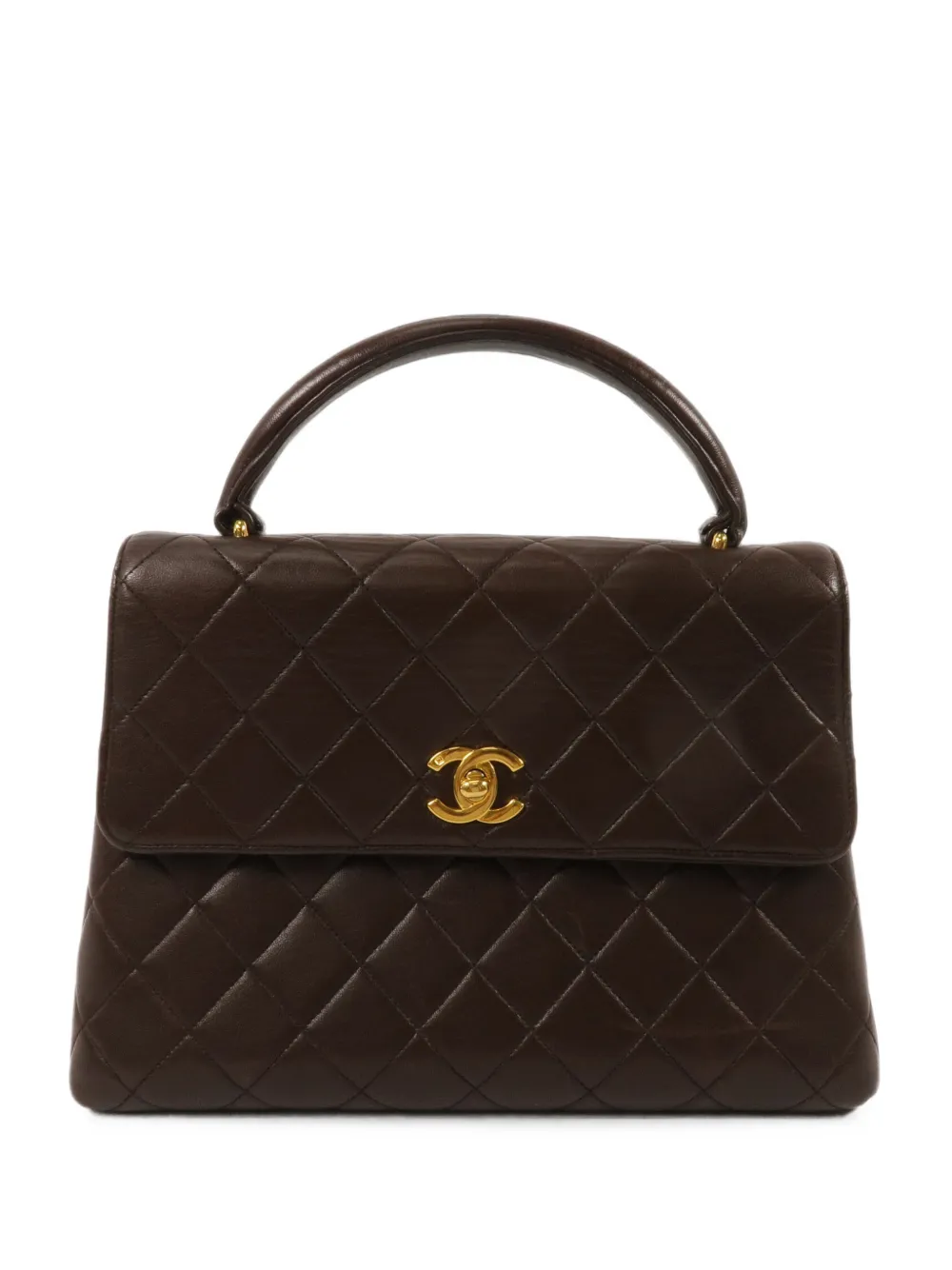 CHANEL Pre-Owned CC turn-lock top handle tote bag - Marrone
