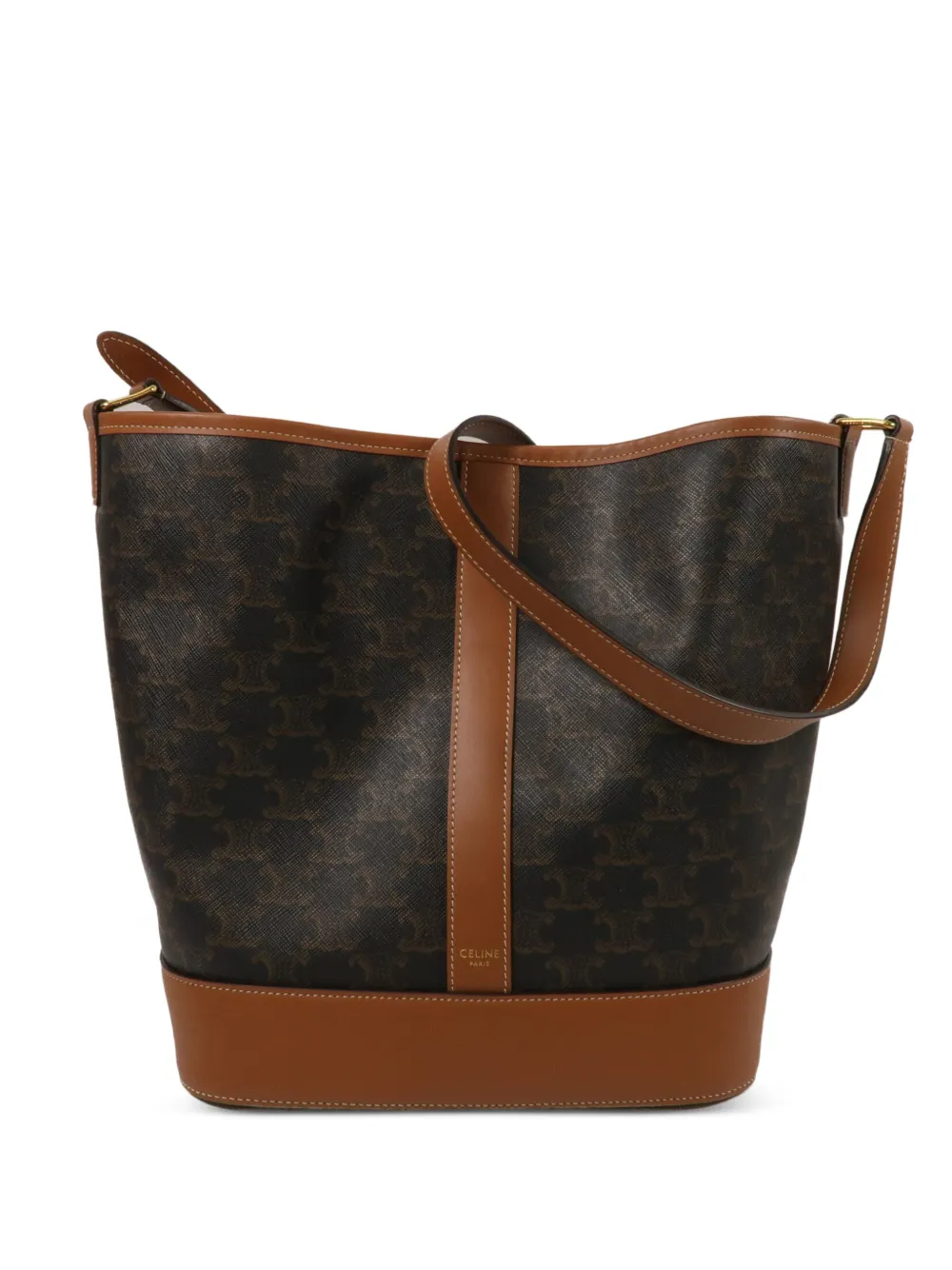 Celine Pre-Owned medium Triomphe bucket bag - Marrone