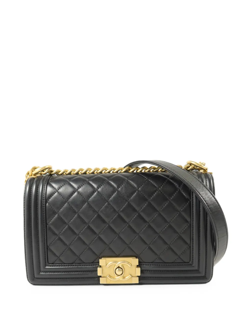 CHANEL Pre-Owned Boy 25 Umhängetasche mit Kette - Schwarz
