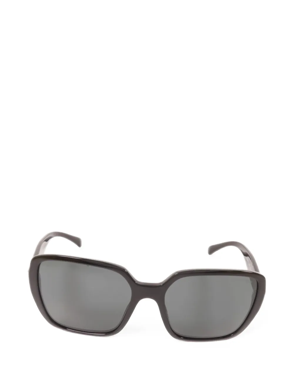 Pre-owned Chanel Logo-plaque Square-frame Sunglasses In Black