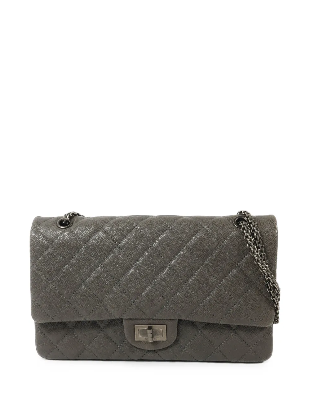 CHANEL Pre-Owned large 2.55 chain shoulder bag - Grigio