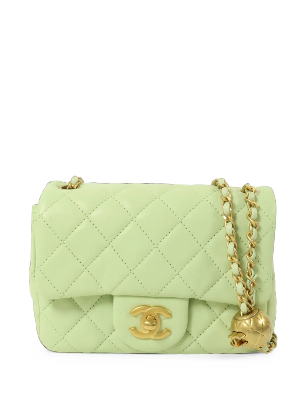 CHANEL Pre-Owned 17 Classic quilted turn-lock shoulder bag - Verde