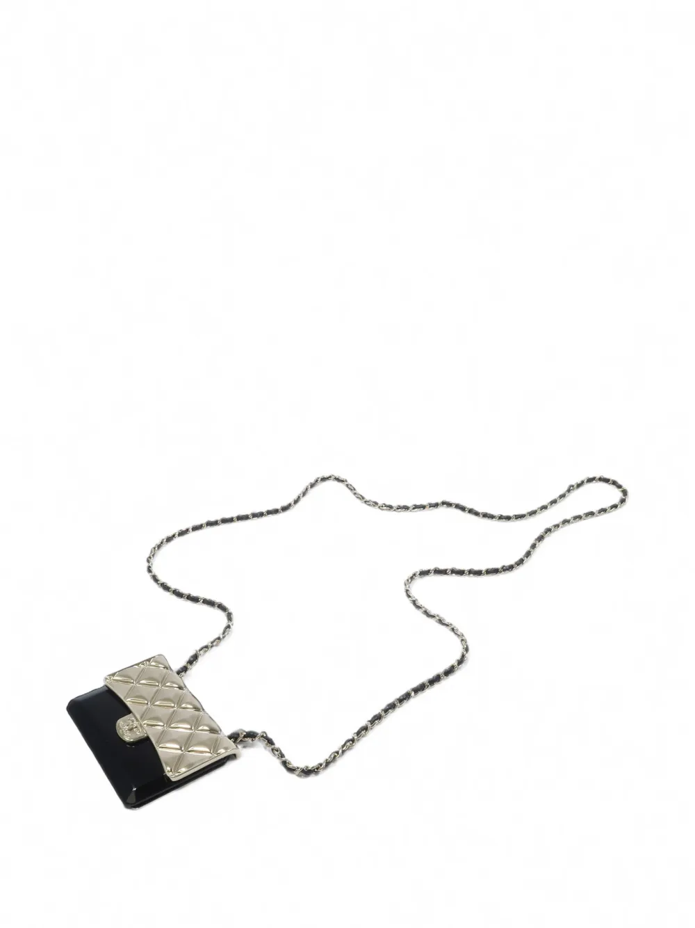 Pre-owned Chanel Flap Bag Pendant Necklace In Gold