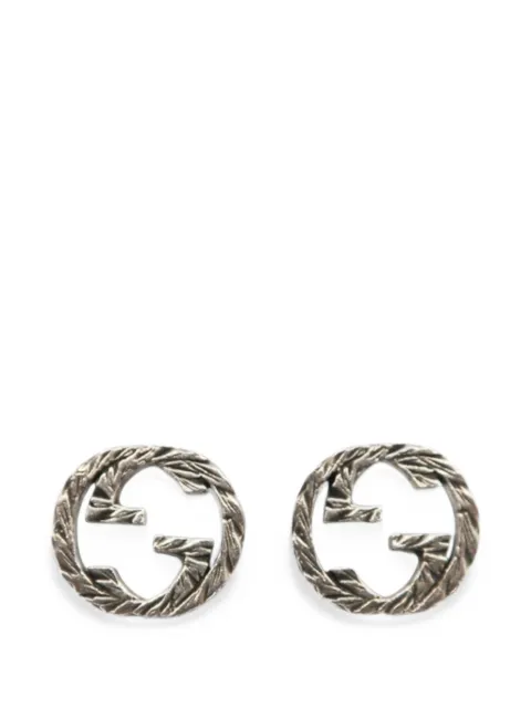Gucci Pre-Owned серебряные серьги 925 с логотипом Interlocking G